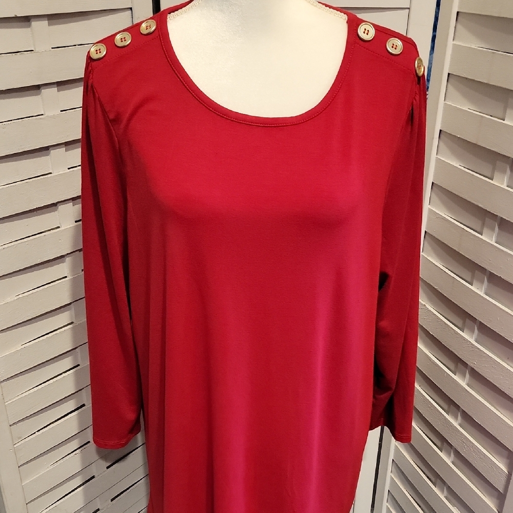 NWT Kim Rogers Red Mercury Oversized Top Size XXL